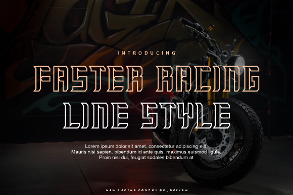 Faster Racing Line: A Bold Modern Display Typeface