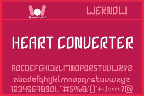 Heart Converter: A Techno Display Font for Bold Projects